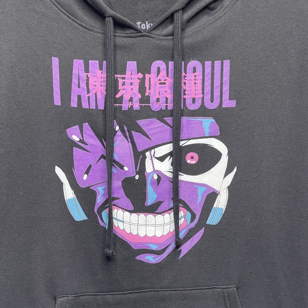 Tokyo Ghoul Funimation Mens Hoodie I Am A Ghoul Graphic Black Purple S - Picture 2 of 6